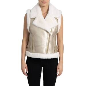 NEW LOVE TOKEN zoe moto vest in gold